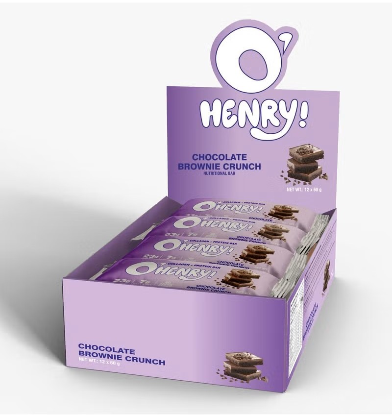 O’Henry Collagen + Protein Bar Chocolate Brownie Crunch (Pack of 12 )