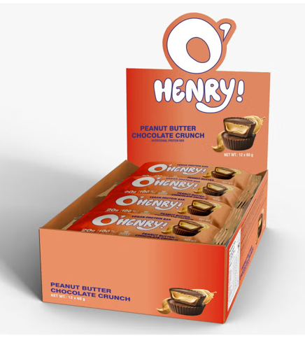 O’Henry Vegan Protein Bar Peanut Butter Chocolate Crunch (Pack of 12)