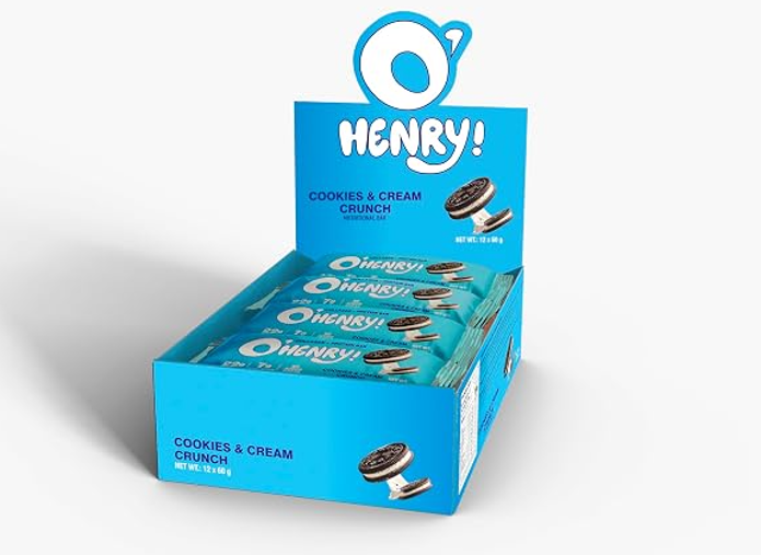 O’Henry Collagen + Protein Bar Cookies and Cream Crunch (Pack of 12)