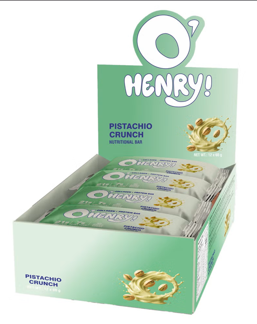 O’Henry Collagen + Protein Bar Pistachio Crunch (Pack of 12)