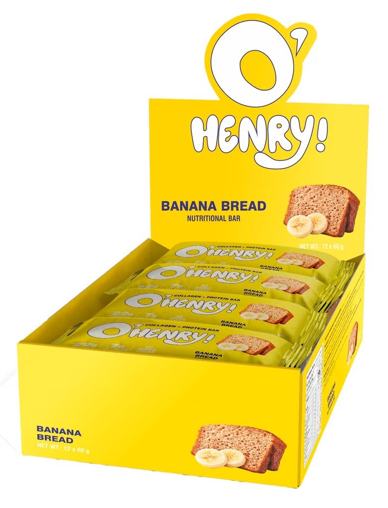 O’Henry Collagen + Protein Bar Banana Bread (Pack of 12)