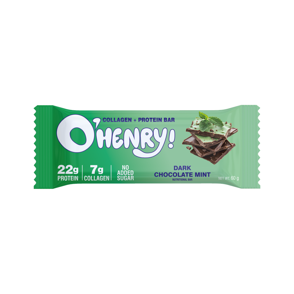 O’Henry Collagen + Protein Bar Dark Chocolate Mint 60g