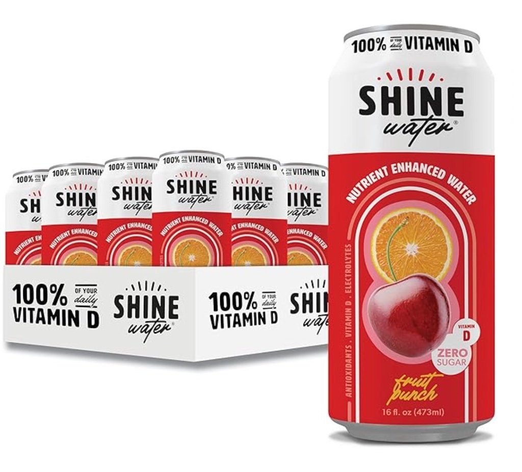 ShineWater Fruit Punch Vitamin D Electrolyte Drink Pack (473ml X 12)