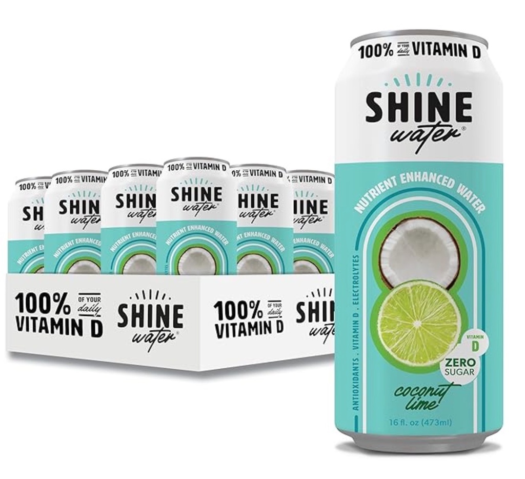 ShineWater Coconut Lime Vitamin D Electrolyte Drink Box (473ml x 12)