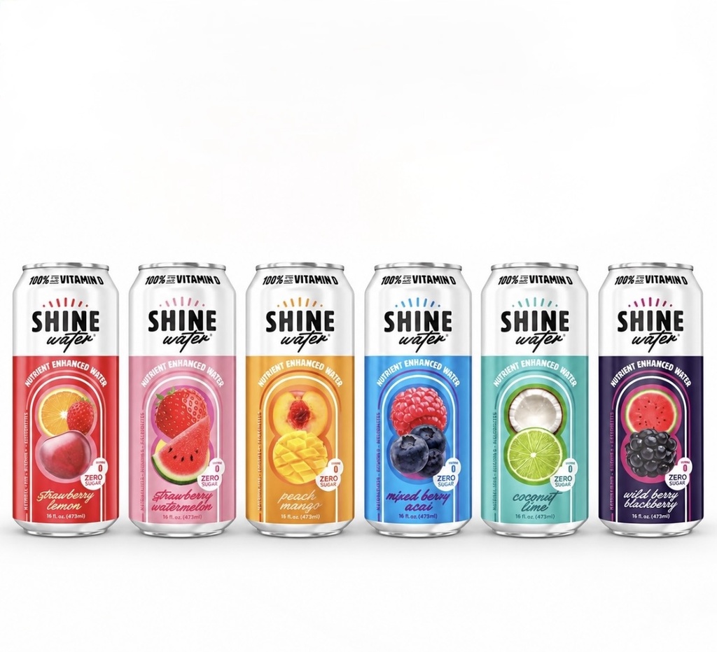 ShineWater Variety Flavor Vitamin D Electrolyte Drinks Pack (473ml x 6)