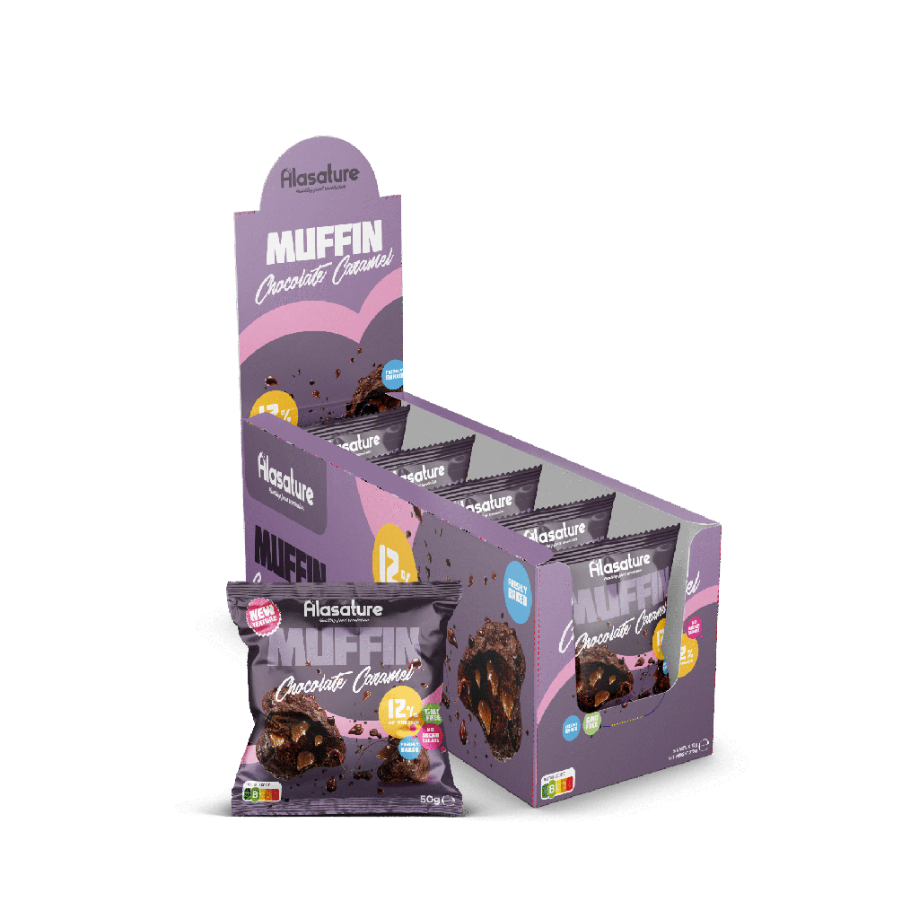 Alasature Protein Muffin Chocolate Caramel | 12% Protein | Pack (5 x 50g)