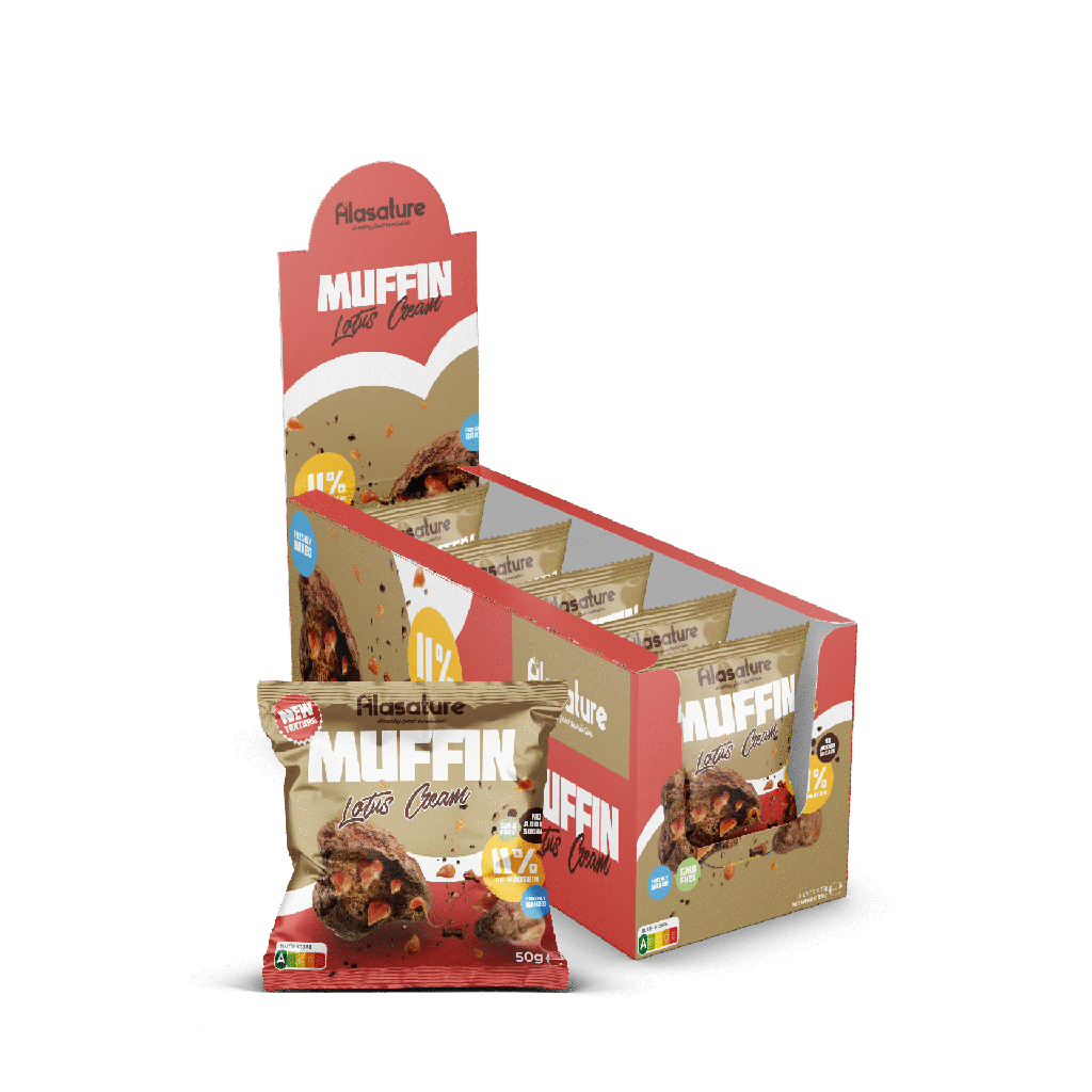 Alasature Protein Muffin Lotus Cream | 12% Protein | Pack (5 x 50g)